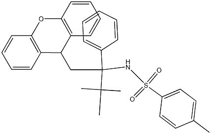 9-[2-フェニル-2-tert-ブチル-2-(トシルアミノ)エチル]-9H-キサンテン 化学構造式
