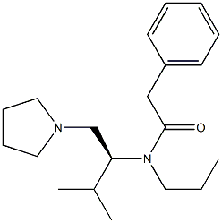 2-(フェニル)-N-プロピル-N-[(S)-2-メチル-1-(1-ピロリジニルメチル)プロピル]アセトアミド 化学構造式