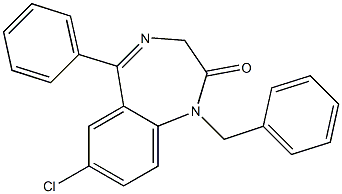 1-Benzyl-7-chloro-5-phenyl-1H-1,4-benzodiazepine-2(3H)-one Struktur