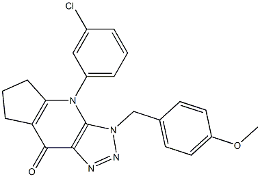 3-(4-Methoxybenzyl)-4-(3-chlorophenyl)-3,5,6,7-tetrahydrocyclopenta[b]-1,2,3-triazolo[4,5-e]pyridin-8(4H)-one 结构式