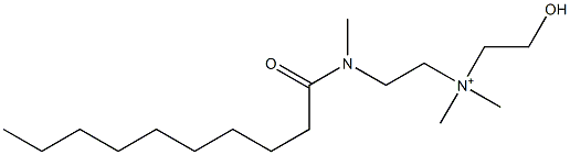 2-(N-デカノイル-N-メチルアミノ)-N-(2-ヒドロキシエチル)-N,N-ジメチルエタンアミニウム 化学構造式
