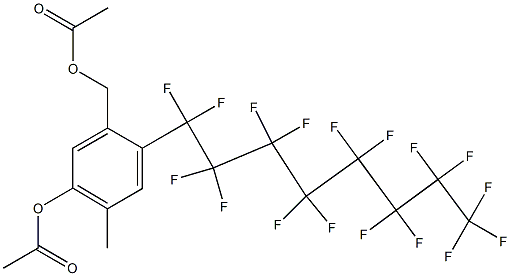 4-(Heptadecafluorooctyl)-6-methyl-3-(acetoxymethyl)phenol acetate,,结构式