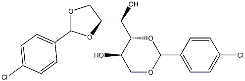 1-O,2-O:4-O,6-O-ビス(4-クロロベンジリデン)-D-グルシトール 化学構造式