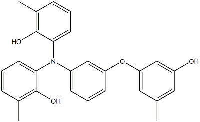 N,N-Bis(2-hydroxy-3-methylphenyl)-3-(3-hydroxy-5-methylphenoxy)benzenamine,,结构式