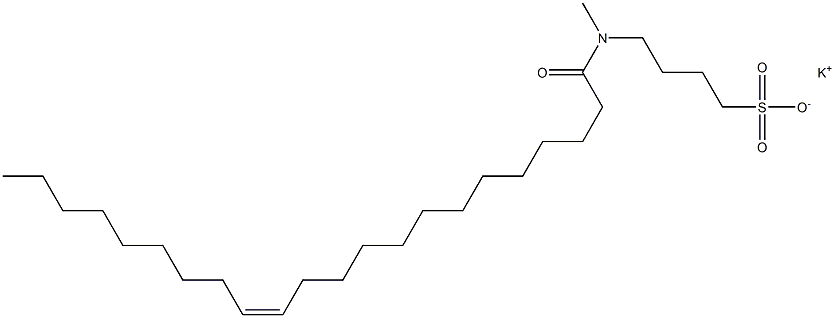 4-[N-[(Z)-1-オキソ-13-ドコセン-1-イル]-N-メチルアミノ]-1-ブタンスルホン酸カリウム 化学構造式