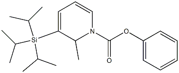 1,2-Dihydro-2-methyl-3-(triisopropylsilyl)pyridine-1-carboxylic acid phenyl ester 结构式