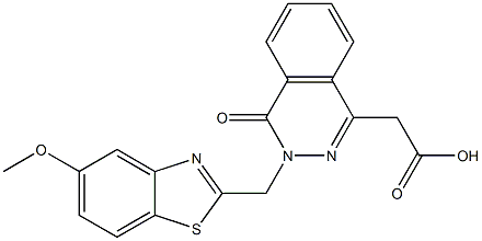 3-[(5-メトキシ-2-ベンゾチアゾリル)メチル]-3,4-ジヒドロ-4-オキソフタラジン-1-酢酸 化学構造式