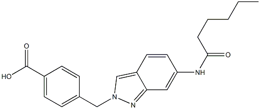 4-(6-Hexanoylamino-2H-indazol-2-ylmethyl)benzoic acid Structure