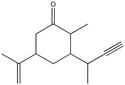 2-Methyl-5-(1-methylethenyl)-3-(1-methyl-2-propynyl)cyclohexanone Structure