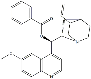 (8S,9R)-6'-メトキシ-9-(ベンゾイルオキシ)シンコナン 化学構造式