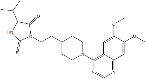 1-[2-[1-(6,7-Dimethoxyquinazolin-4-yl)piperidin-4-yl]ethyl]-4-isopropyl-2-thioxoimidazolidin-5-one,,结构式