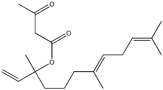 3-Oxobutyric acid 1,5,9-trimethyl-1-vinyl-5,8-decadienyl ester Struktur