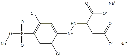 2-[2-[2,5-Dichloro-4-(sodiooxysulfonyl)phenyl]hydrazino]succinic acid disodium salt Struktur