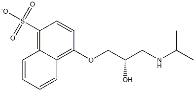 4-[(S)-3-(イソプロピルアミノ)-2-ヒドロキシプロポキシ]ナフタレン-1-スルホナート 化学構造式