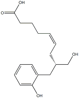 (5Z,8S)-8-Hydroxymethyl-9-(2-hydroxyphenyl)-5-nonenoic acid 结构式
