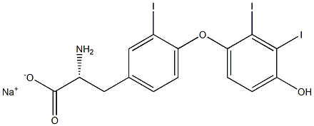(R)-2-Amino-3-[4-(4-hydroxy-2,3-diiodophenoxy)-3-iodophenyl]propanoic acid sodium salt Structure