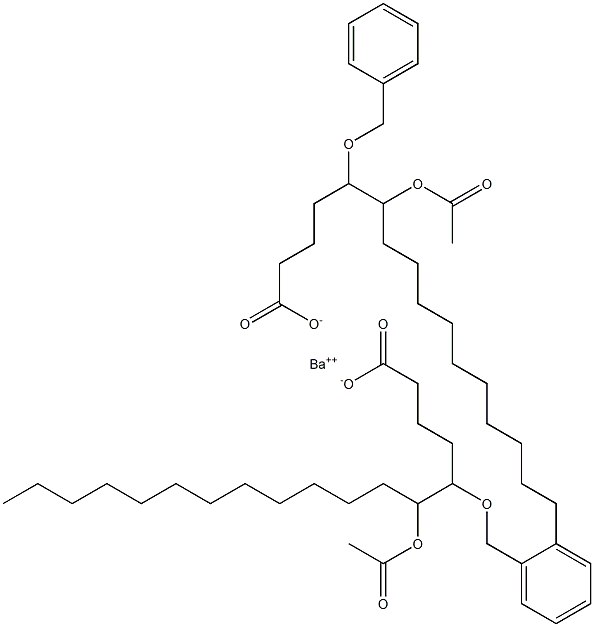 Bis(5-benzyloxy-6-acetyloxystearic acid)barium salt,,结构式