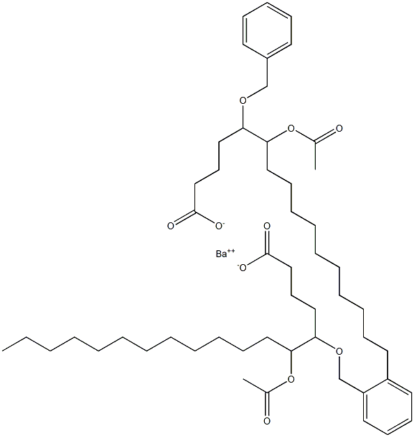 Bis(5-benzyloxy-6-acetyloxystearic acid)barium salt 结构式