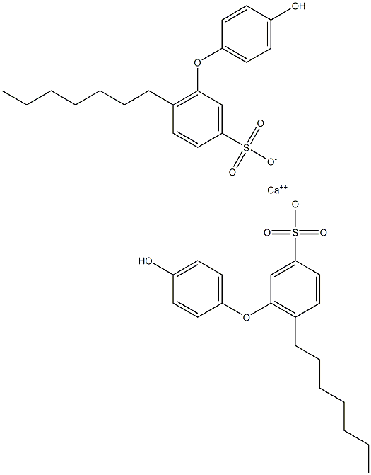 Bis(4'-hydroxy-6-heptyl[oxybisbenzene]-3-sulfonic acid)calcium salt Struktur