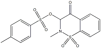 3,4-Dihydro-2-methyl-3-(4-methylphenylsulfonyloxy)-4-oxo-2H-1,2-benzothiazine 1,1-dioxide Struktur