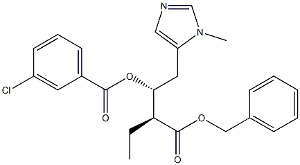 (2S,3R)-2-エチル-4-[(1-メチル-1H-イミダゾール)-5-イル]-3-(3-クロロベンゾイル)オキシブタン酸ベンジル 化学構造式