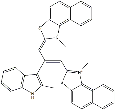  1-Methyl-2-[2-(2-methyl-1H-indol-3-yl)-3-[(1,2-dihydro-1-methylnaphtho[1,2-d]thiazol)-2-ylidene]-1-propenyl]naphtho[1,2-d]thiazol-1-ium