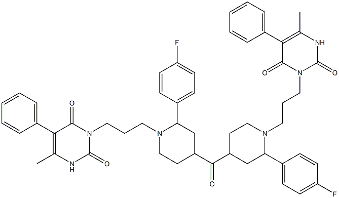 4-Fluorophenyl[1-[3-[(2,6-dioxo-5-phenyl-4-methyl-1,2,3,6-tetrahydropyrimidin)-1-yl]propyl]piperidin-4-yl] ketone|