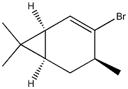 [1R,4S,6R,(+)]-3-ブロモ-4,7,7-トリメチルビシクロ[4.1.0]ヘプタ-2-エン 化学構造式