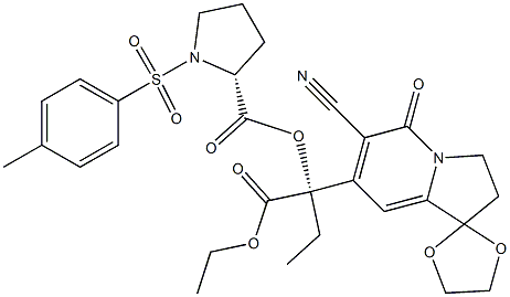 6-Cyano-7-[(S)-1-ethoxycarbonyl-1-[[(2R)-1-[(4-methylphenyl)sulfonyl]-2-pyrrolidinyl]carbonyloxy]propyl]-2,3-dihydrospiro[indolizine-1,2'-[1,3]dioxolan]-5-one