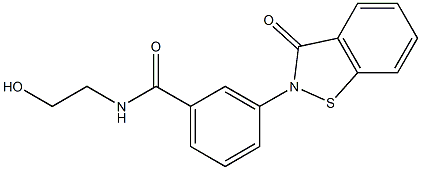 3-[(2,3-Dihydro-3-oxo-1,2-benzisothiazol)-2-yl]-N-(2-hydroxyethyl)benzamide,,结构式