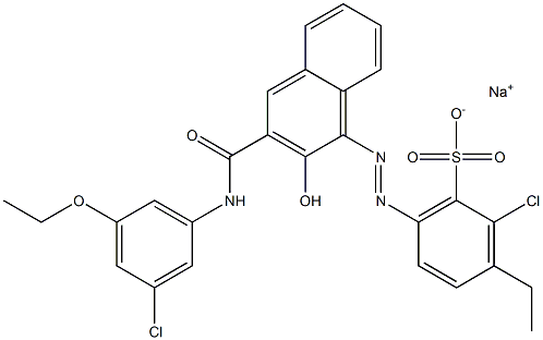 2-Chloro-3-ethyl-6-[[3-[[(3-chloro-5-ethoxyphenyl)amino]carbonyl]-2-hydroxy-1-naphtyl]azo]benzenesulfonic acid sodium salt