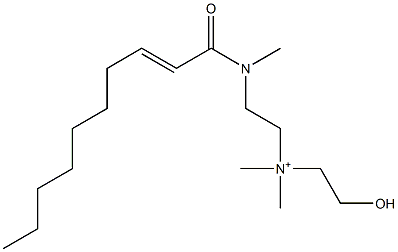 2-[N-(2-デセノイル)-N-メチルアミノ]-N-(2-ヒドロキシエチル)-N,N-ジメチルエタンアミニウム 化学構造式