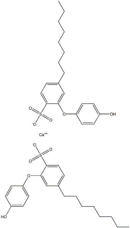 Bis(4'-hydroxy-5-octyl[oxybisbenzene]-2-sulfonic acid)calcium salt Struktur