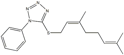 5-[(Z)-3,7-Dimethyl-2,6-octadienylthio]-1-phenyl-1H-tetrazole Structure