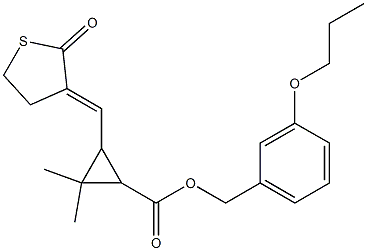 3-[[(3E)-2-Oxothiolan-3-ylidene]methyl]-2,2-dimethylcyclopropanecarboxylic acid 3-propoxybenzyl ester Structure