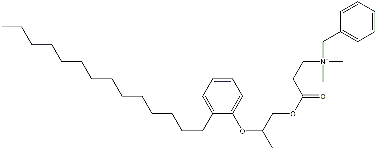 N,N-Dimethyl-N-benzyl-N-[2-[[2-(2-tetradecylphenyloxy)propyl]oxycarbonyl]ethyl]aminium Structure