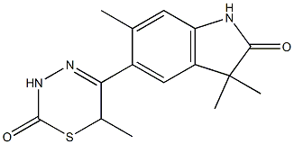 3,3,6-Trimethyl-5-[(3,6-dihydro-6-methyl-2-oxo-2H-1,3,4-thiadiazin)-5-yl]-1H-indol-2(3H)-one Structure