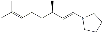 (-)-1-[(R,E)-3,7-Dimethyl-1,6-octadienyl]pyrrolidine Struktur