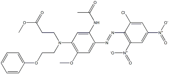  2'-(2-Chloro-4,6-dinitrophenylazo)-4'-methoxy-5'-[N-(2-methoxycarbonylethyl)-N-(2-phenoxyethyl)amino]acetanilide