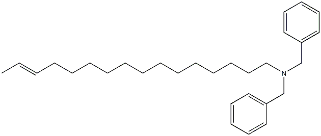 (14-ヘキサデセニル)ジベンジルアミン 化学構造式