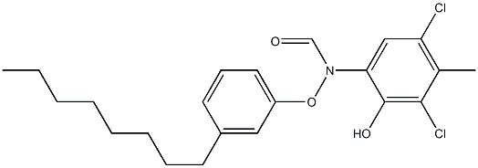 2-(3-Octylphenoxyformylamino)-4,6-dichloro-5-methylphenol 结构式