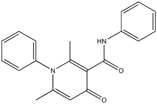 1-フェニル-1,4-ジヒドロ-2,6-ジメチル-N-フェニル-4-オキソピリジン-3-カルボアミド 化学構造式