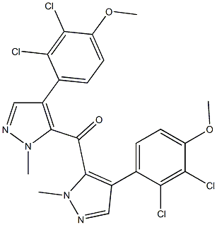 (2,3-ジクロロ-4-メトキシフェニル)(2-メチル-2H-ピラゾール-3-イル)ケトン 化学構造式