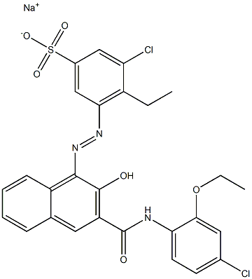  3-Chloro-4-ethyl-5-[[3-[[(4-chloro-2-ethoxyphenyl)amino]carbonyl]-2-hydroxy-1-naphtyl]azo]benzenesulfonic acid sodium salt