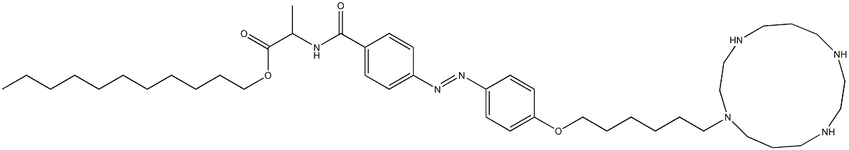 2-[4-[4-[6-(1,4,8,11-Tetraazacyclotetradecan-1-yl)hexyloxy]phenylazo]benzoylamino]propanoic acid undecyl ester Struktur