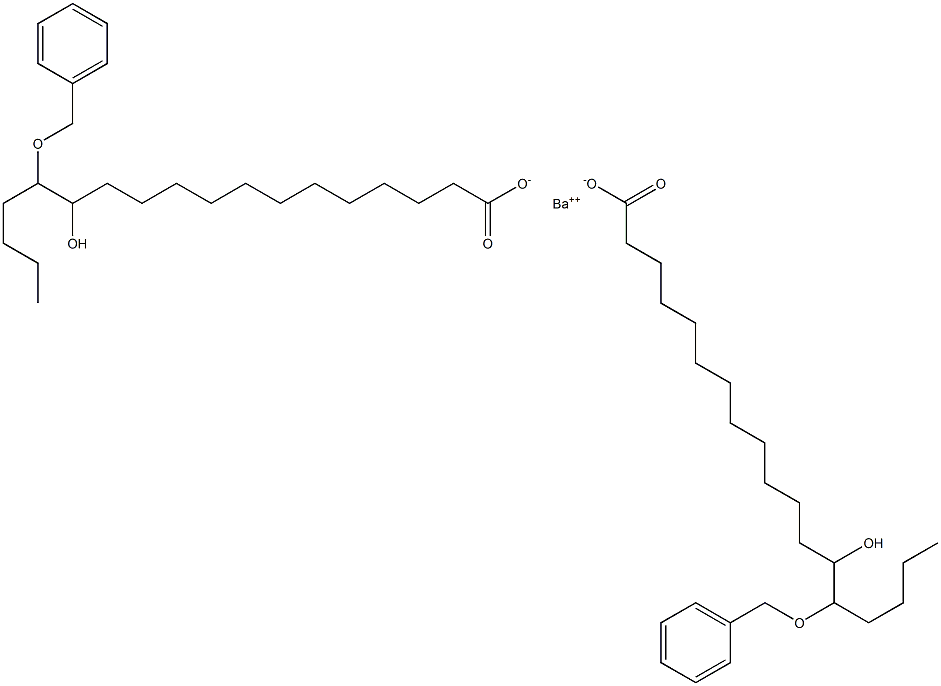 Bis(14-benzyloxy-13-hydroxystearic acid)barium salt 结构式