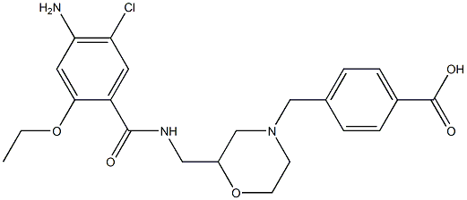4-[2-[(4-Amino-5-chloro-2-ethoxybenzoylamino)methyl]morpholinomethyl]benzoic acid Struktur