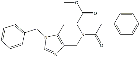 1-(Benzyl)-5-phenylacetyl-4,5,6,7-tetrahydro-1H-imidazo[4,5-c]pyridine-6-carboxylic acid methyl ester Struktur