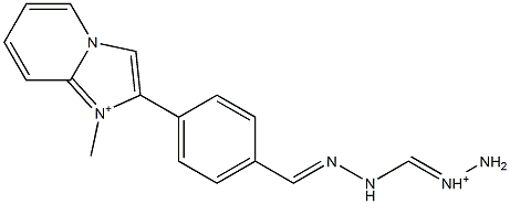 2-[4-[2-(Aminoiminiomethyl)hydrazonomethyl]phenyl]-1-methylimidazo[1,2-a]pyridin-1-ium Structure