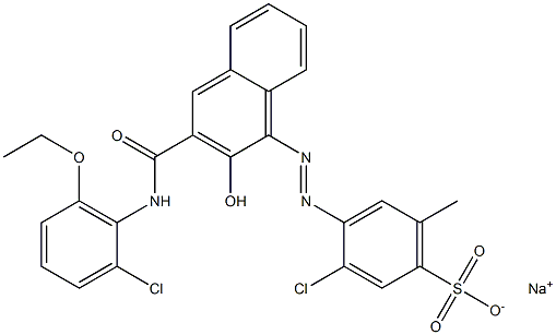 3-Chloro-6-methyl-4-[[3-[[(2-chloro-6-ethoxyphenyl)amino]carbonyl]-2-hydroxy-1-naphtyl]azo]benzenesulfonic acid sodium salt